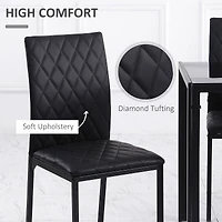 Set of 4 Modern Faux Leather Dining Chairs