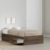 Yodi Twin Mates Bed with 3 Drawers - Brown