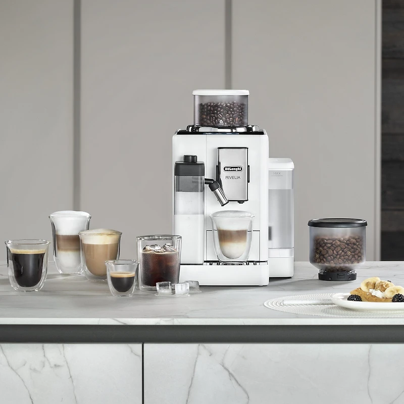  De'Longhi Rivelia Machine à espresso et cappuccino automatique - Blanc