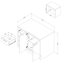 Myro Kitchen Island with Storage Grey Oak and White by South Shore Furniture
