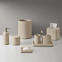 Cedar & Rose Linen Ceramic Wastebasket