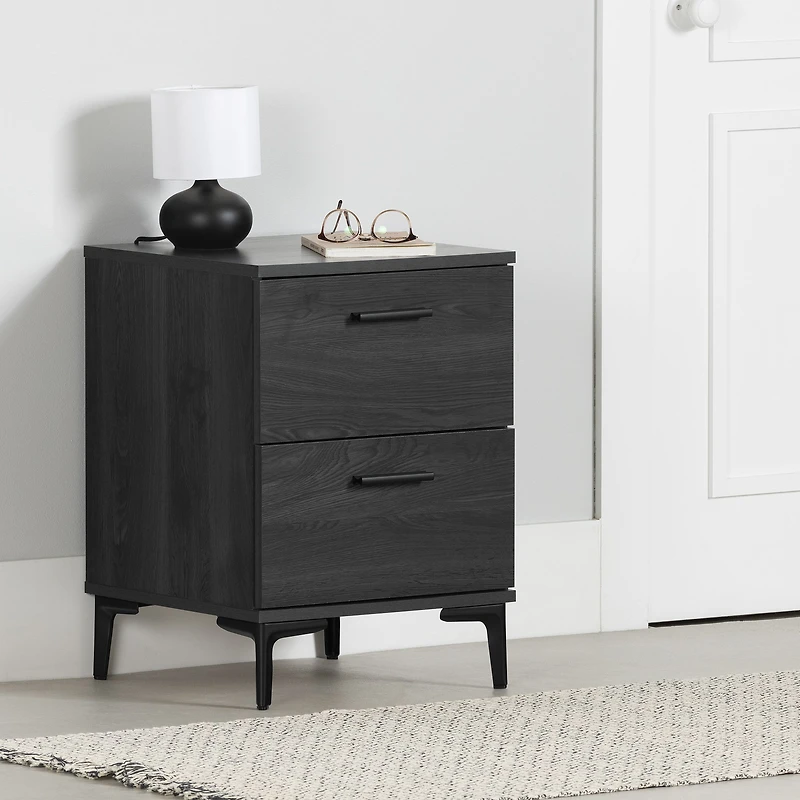 Musano 2-Drawer Nightstand with Metal Legs
