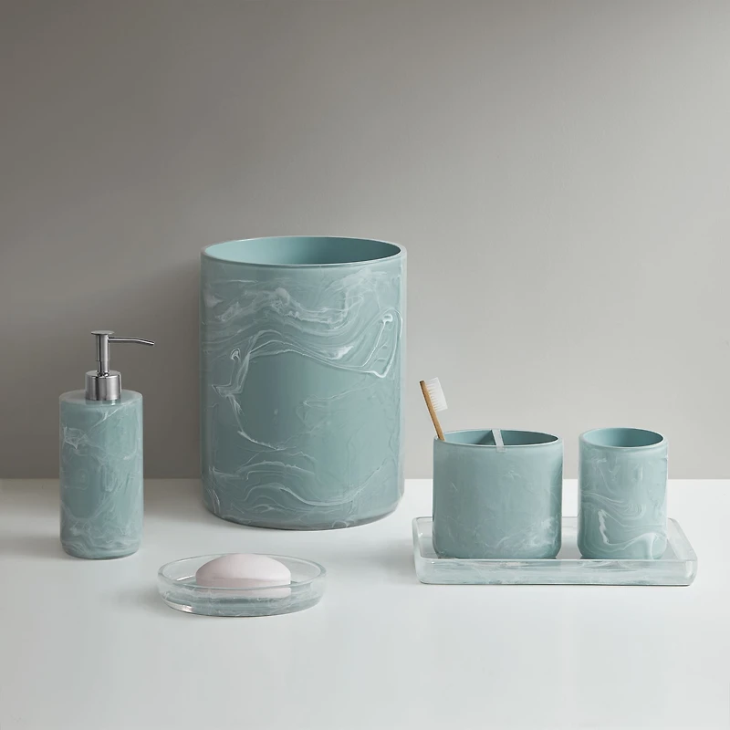 Cedar & Rose Marbled Wastebasket 