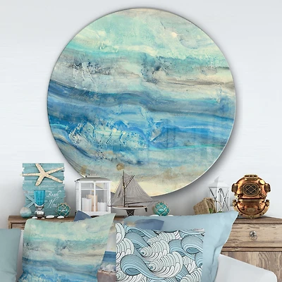 Ocean Mineral Waves Round Metal Art