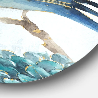 Art mural « Indigold Watercolor Lovely Bird »