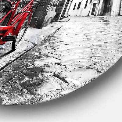 Art mural en métal « Retro Vintage Red Bike »