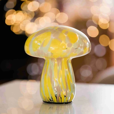 Mushroom Glass Table Lamp - Yellow