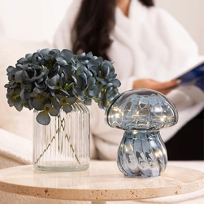 Mushroom Glass Table Lamp - Grey