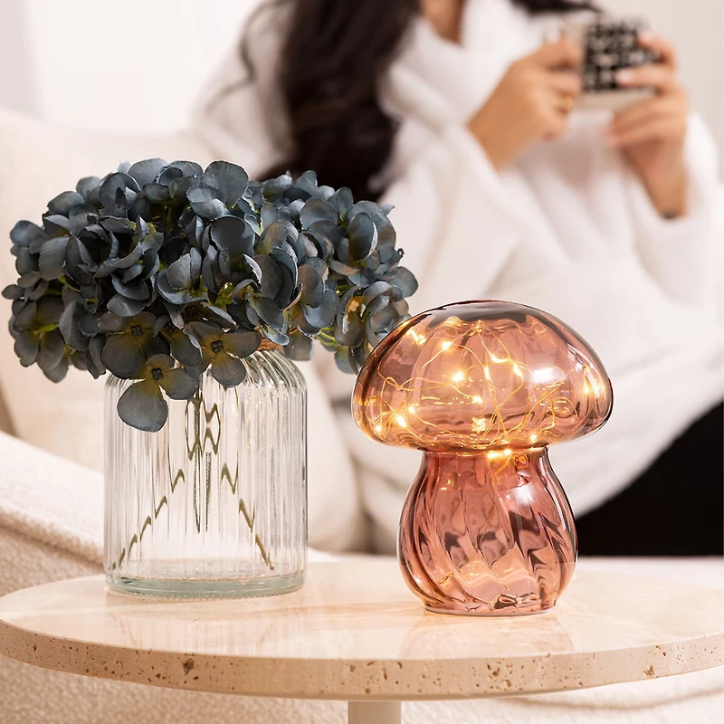 Mushroom Glass Table Lamp - Gold