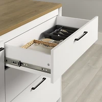 Mylos Kitchen Island White and Maple Nutmeg