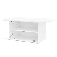 Table basse moderne en forme de nuage avec tiroirs de rangement et éclairage DEL