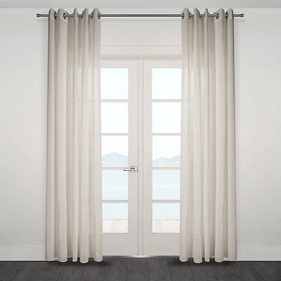 Rideau Ortona large semi-transparent à œillets en jacquard