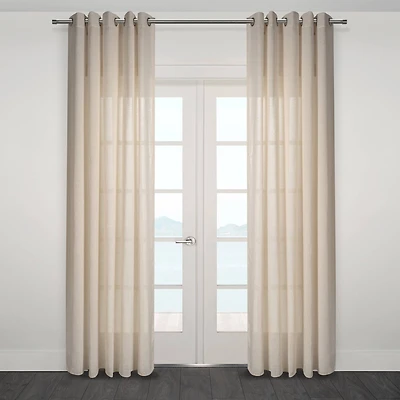 Rideau Ortona large semi-transparent à œillets en jacquard