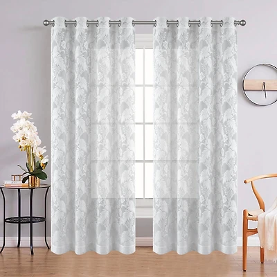 Palm Lace Grommet Curtain