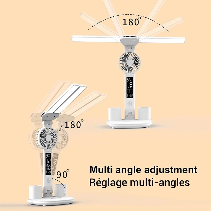 Persa Desk Lamp with Fan - White
