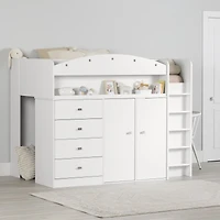 Princess Lit mezzanine simple avec bureau - Blanc pur