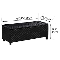 Patioflare  Padded Wicker Deck Storage Bench