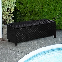Patioflare  Padded Wicker Deck Storage Bench