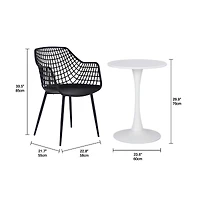 Ensemble bistro 3 pièces Kana en plastique recyclé par Patioflare