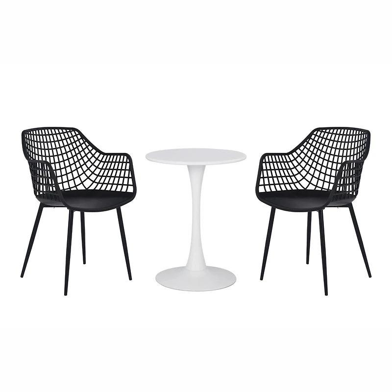 Ensemble bistro 3 pièces Kana en plastique recyclé par Patioflare