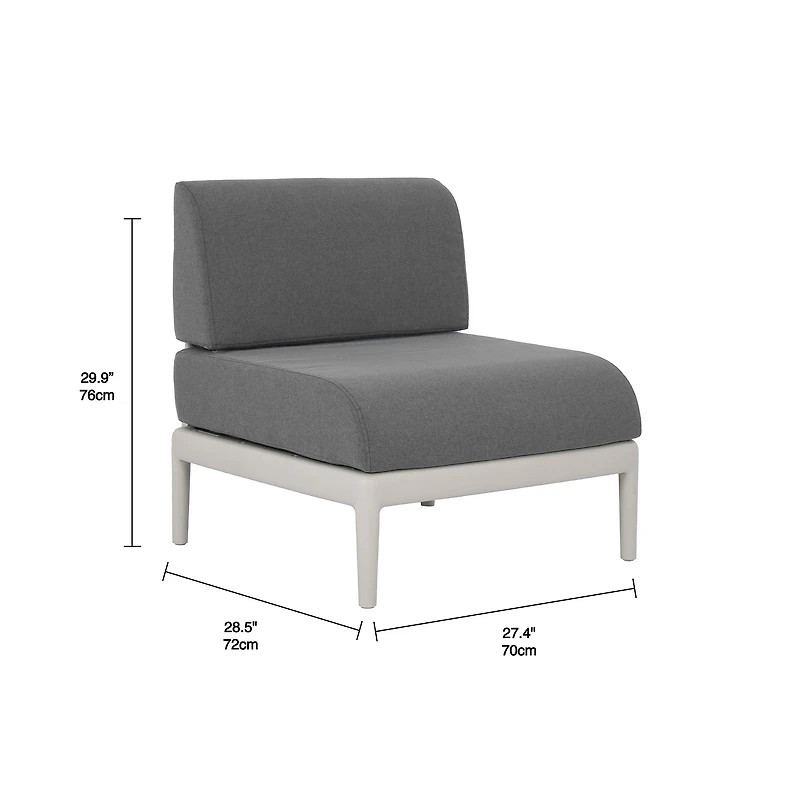 Patioflare Recycled Plastic Leaf Modular Armless Chair