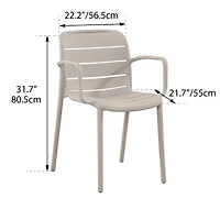 Patioflare Plus Recycled Plastic Stacking Armchairs - Cream, Set of 2