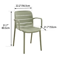Patioflare Plus Fauteuils empilables en plastique recyclé - Vert, ensemble de 2