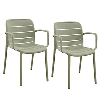 Patioflare Plus Fauteuils empilables en plastique recyclé - Vert, ensemble de 2