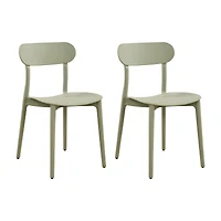 Patioflare Plus Recycled Plastic Stacking Chairs - Green, Set of 2