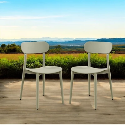Patioflare Plus Recycled Plastic Stacking Chairs - Green, Set of 2