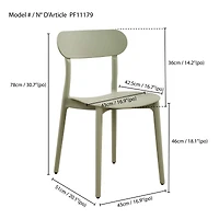 Patioflare Plus Recycled Plastic Stacking Chairs - Green, Set of 2