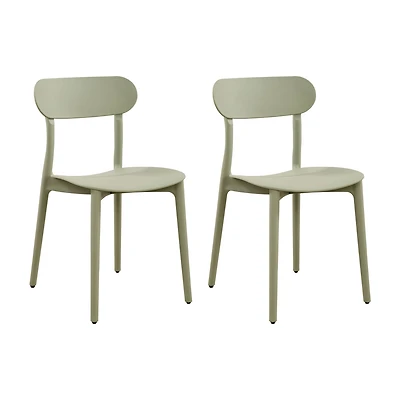 Patioflare Plus Chaises empilables en plastique recyclé - Vert, ensemble de 2