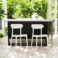 Patioflare Plus Recycled Plastic Stacking Chairs - Cream, Set of 2