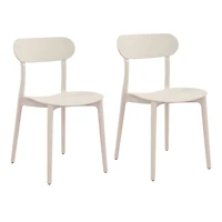 Patioflare Plus Recycled Plastic Stacking Chairs - Cream, Set of 2