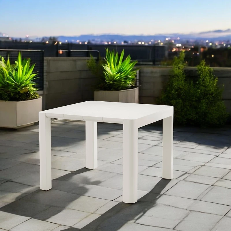 Patioflare Plus Recycled Plastic Cream Square Patio Table