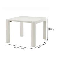 Patioflare Plus Table de patio carrée en plastique recyclé couleur crème