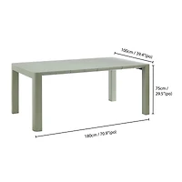Patioflare Plus Recycled Plastic Green Rectangular Patio Table