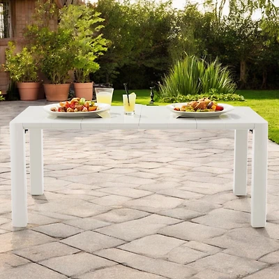 Patioflare Plus Recycled Plastic Cream Rectangular Patio Table