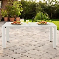 Patioflare Plus Recycled Plastic Cream Rectangular Patio Table