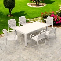 Patioflare Plus Recycled Plastic Cream Rectangular Patio Table