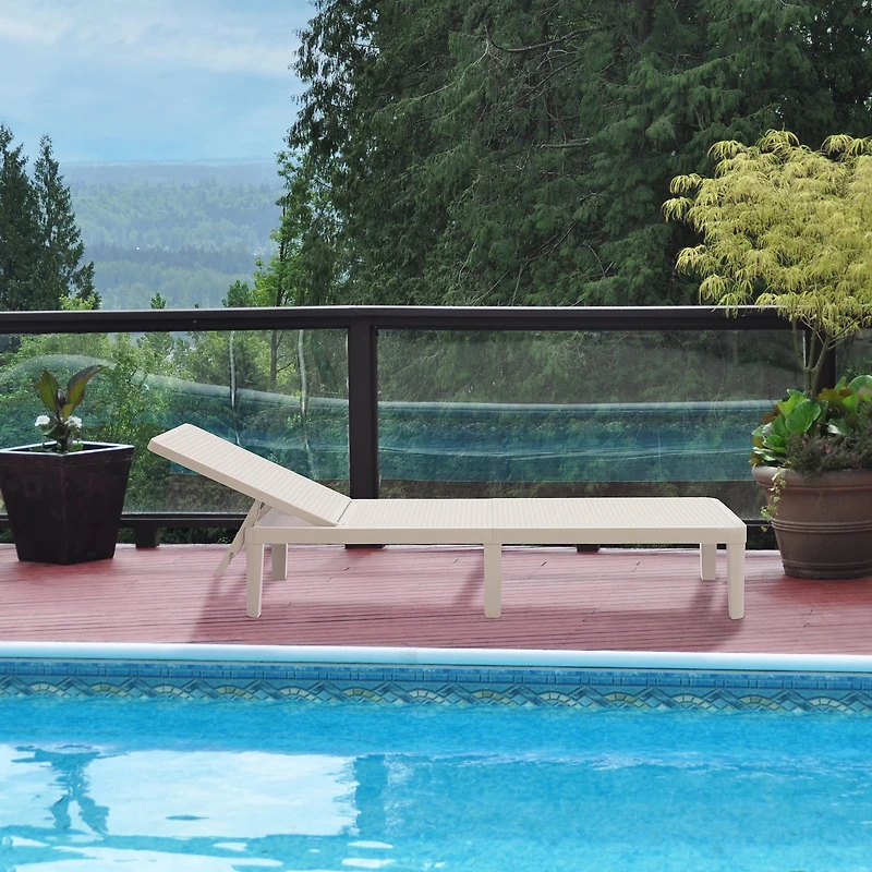Patioflare Outdoor Lounge Chair, Cream