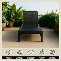 Chaise longue d'extérieur Patioflare, noir