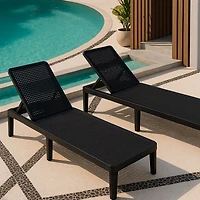 Chaise longue d'extérieur Patioflare, noir