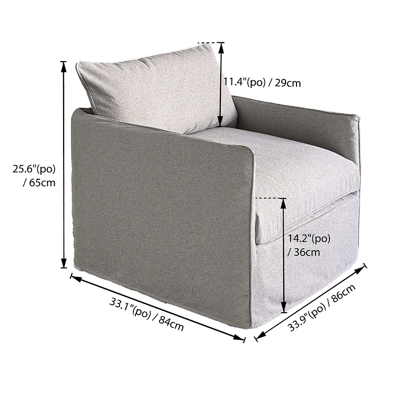 Patioflare Lanai Modular Outdoor Arm Club Chair, Grey