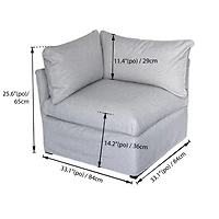Patioflare Lanai Modular Outdoor Corner Chair, Grey
