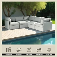 Patioflare Lanai Modular Outdoor Corner Chair, Grey