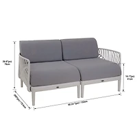 Patioflare Plus Recycled Plastic Leaf Modular Love Seat Patio Sofa