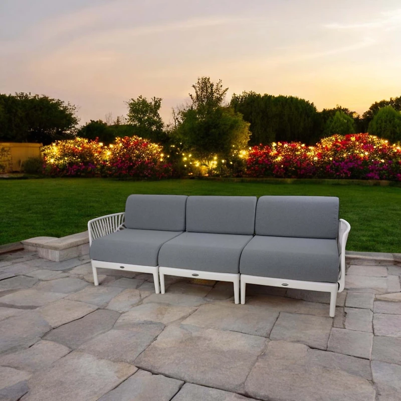 Patioflare Plus Recycled Plastic Leaf Modular 3-Seater Patio Sofa