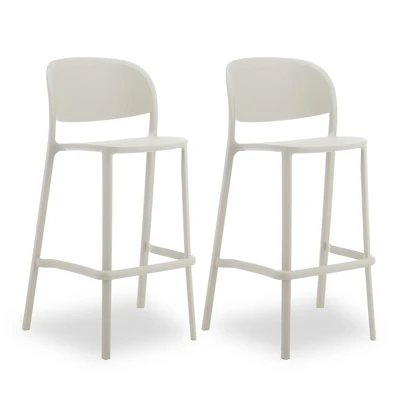 Tabouret de bar pour patio Siena Patioflare, ensemble 2, crème
