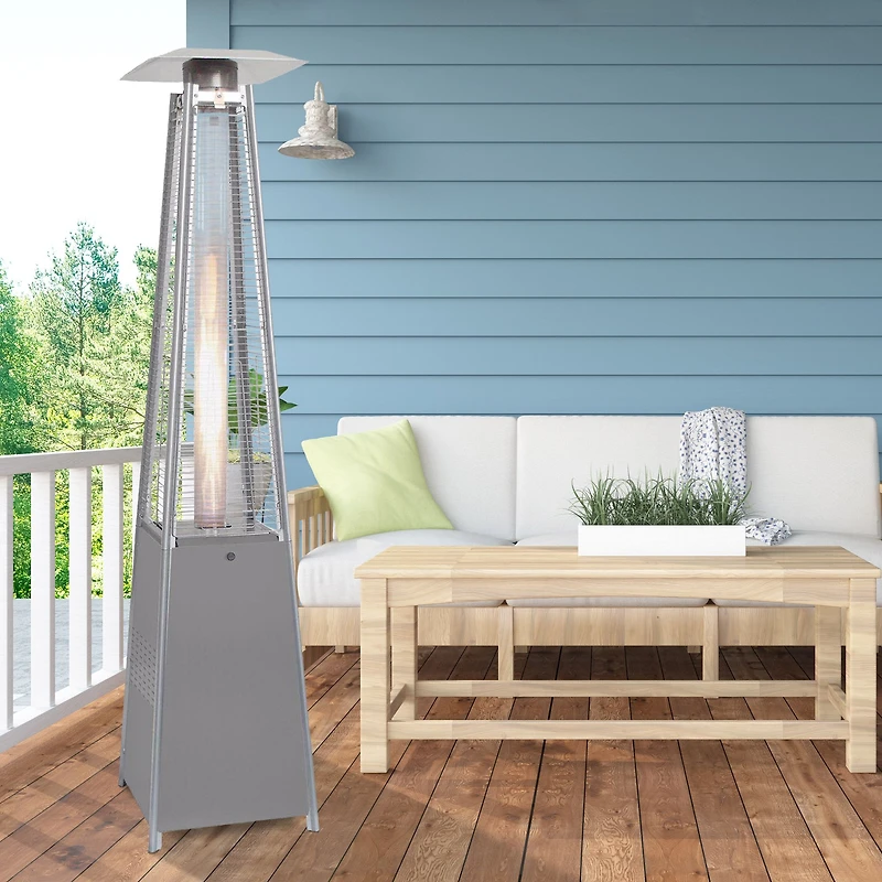 Paramount Flame Patio Heater - Grey and Silver